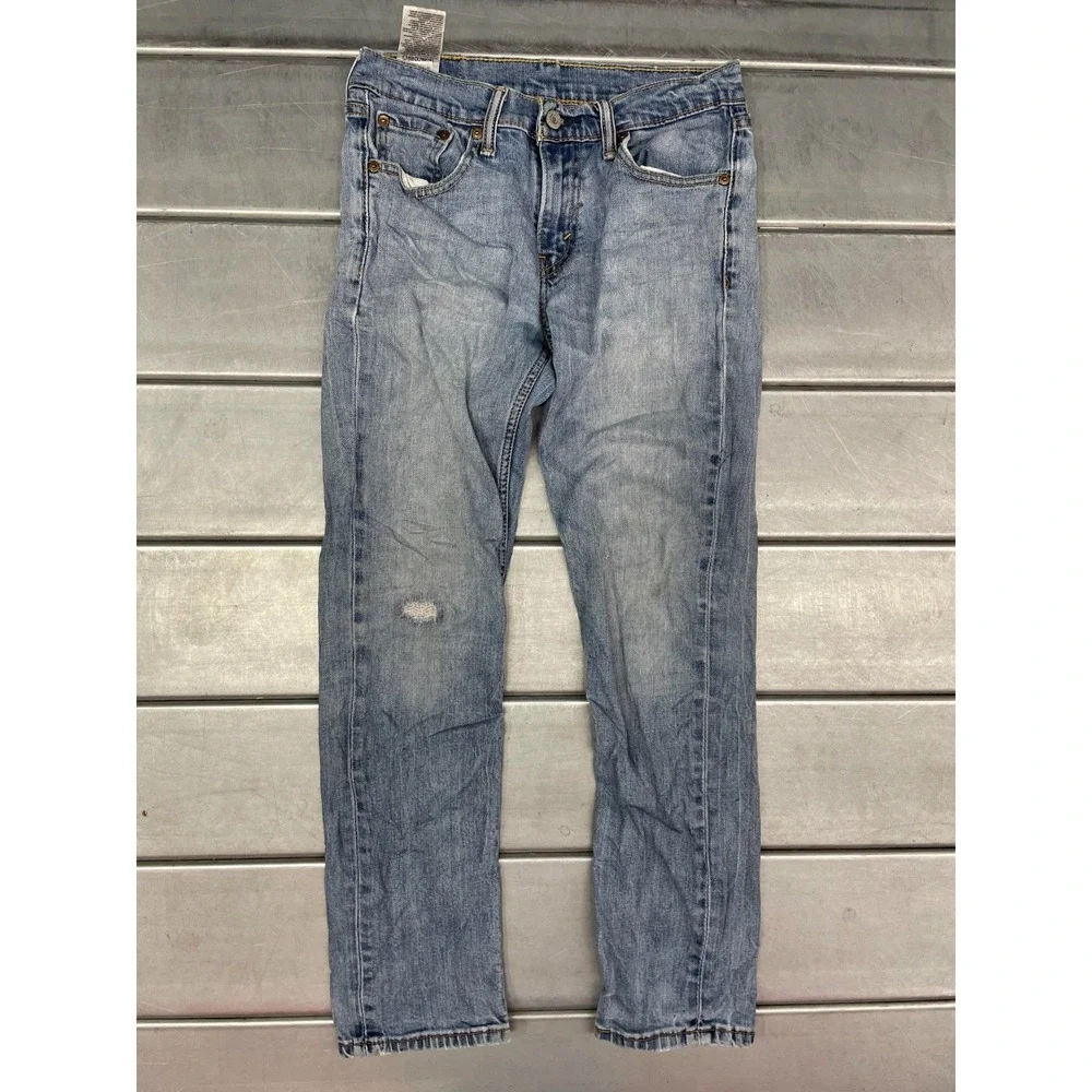 Levis 511 Jeans Mens 28X29 Blue‎ Light Wash Denim Slim Straight Leg Distressed